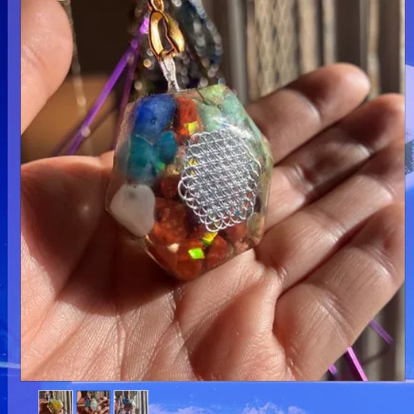 Handmade Orgonite Healing Stone Pendant - Picture 2 of 3